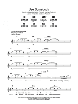 page one of Use Somebody (Lead Sheet / Fake Book)