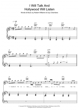 page one of I Will Talk And Hollywood Will Listen (Piano, Vocal & Guitar Chords)