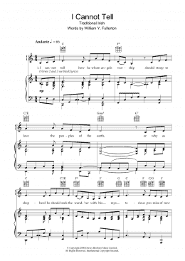 page one of I Cannot Tell (Piano, Vocal & Guitar Chords)
