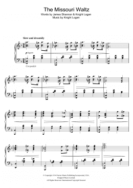 page one of The Missouri Waltz (Piano Solo)