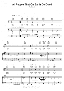 page one of All People That On Earth Do Dwell (Piano, Vocal & Guitar Chords)