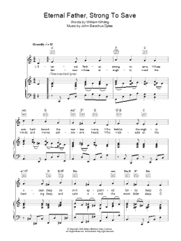 page one of Eternal Father, Strong To Save (Piano, Vocal & Guitar Chords)