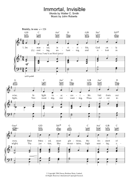 page one of Immortal, Invisible (Piano, Vocal & Guitar Chords)