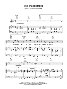 page one of This Masquerade (Piano, Vocal & Guitar Chords)