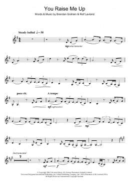 page one of You Raise Me Up (Clarinet Solo)