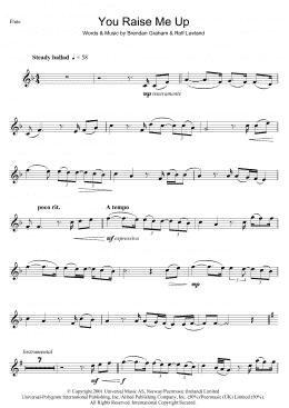 page one of You Raise Me Up (Flute Solo)