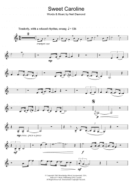 page one of Sweet Caroline (Clarinet Solo)