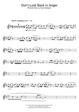 page one of Don't Look Back In Anger (Clarinet Solo)