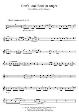 page one of Don't Look Back In Anger (Violin Solo)