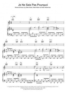page one of Je Ne Sais Pas Pourquoi (Piano, Vocal & Guitar Chords)