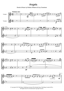 page one of Angels (Violin Duet)