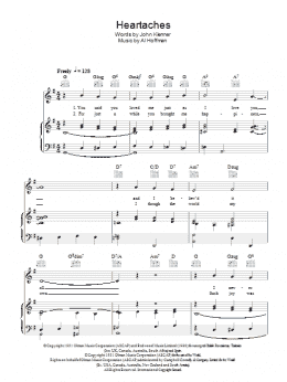 page one of Heartaches (Piano, Vocal & Guitar Chords)