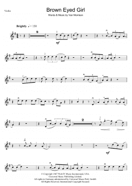 page one of Brown Eyed Girl (Violin Solo)
