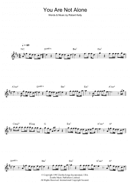 page one of You Are Not Alone (Flute Solo)