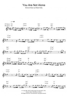 page one of You Are Not Alone (Alto Sax Solo)