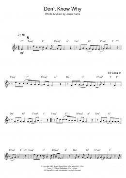 page one of Don't Know Why (Clarinet Solo)