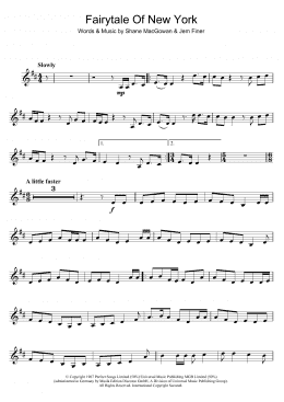 page one of Fairytale Of New York (Clarinet Solo)