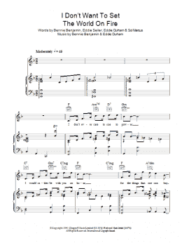 page one of I Don't Want To Set The World On Fire (Piano, Vocal & Guitar Chords)