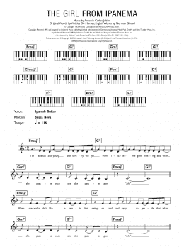 page one of The Girl From Ipanema (feat. Astrud Gilberto) (Piano Chords/Lyrics)