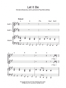 page one of Let It Be (arr. Rick Hein) (2-Part Choir)