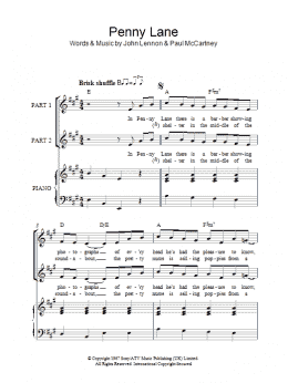page one of Penny Lane (arr. Rick Hein) (2-Part Choir)