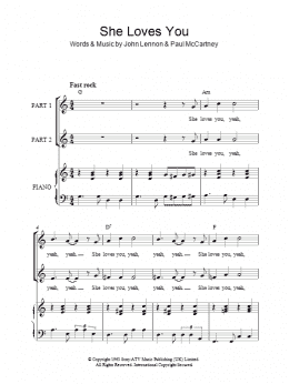 page one of She Loves You (arr. Rick Hein) (2-Part Choir)
