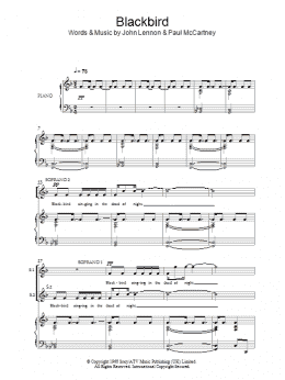 page one of Blackbird (SSA Choir)
