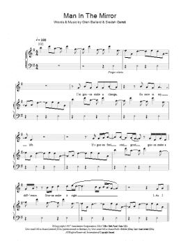 page one of Man In The Mirror (Piano, Vocal & Guitar Chords)