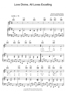 page one of Love Divine, All Loves Excelling (Piano, Vocal & Guitar Chords)