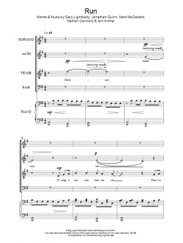 page one of Run (SATB Choir)