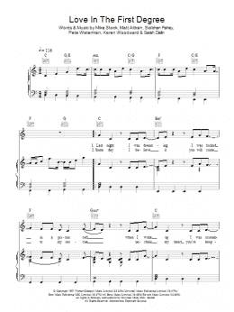 page one of Love In The First Degree (Piano, Vocal & Guitar Chords)