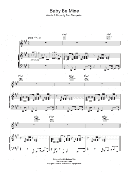 page one of Baby Be Mine (Piano, Vocal & Guitar Chords)