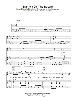 page one of Blame It On The Boogie (Piano, Vocal & Guitar Chords)