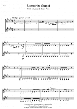 page one of Somethin' Stupid (Violin Solo)