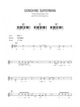 page one of Sunshine Superman (Piano Chords/Lyrics)