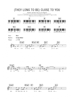 page one of (They Long To Be) Close To You (Piano Chords/Lyrics)