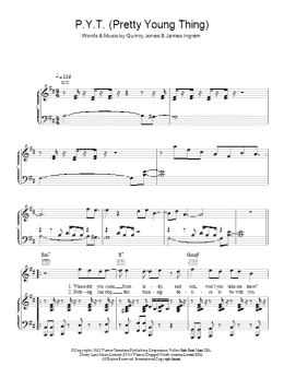 page one of P.Y.T. (Pretty Young Thing) (Piano, Vocal & Guitar Chords)