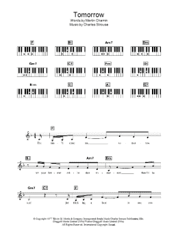 page one of Tomorrow (Piano Chords/Lyrics)