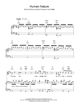 page one of Human Nature (Piano, Vocal & Guitar Chords)