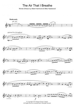 page one of The Air That I Breathe (Flute Solo)
