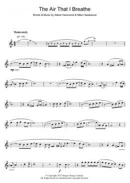 page one of The Air That I Breathe (Tenor Sax Solo)