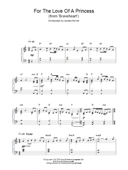 page one of For The Love Of A Princess (Piano Solo)