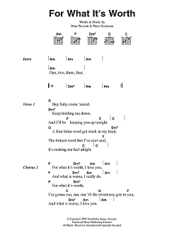 page one of For What It's Worth (Guitar Chords/Lyrics)