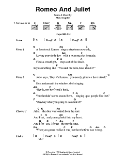 page one of Romeo And Juliet (Guitar Chords/Lyrics)