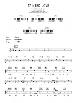 page one of Tainted Love (Piano Chords/Lyrics)