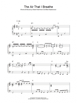 page one of The Air That I Breathe (Piano Solo)