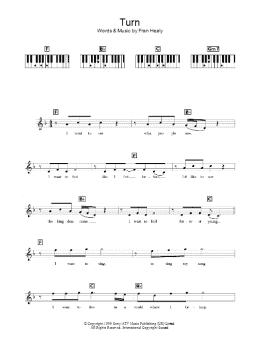 page one of Turn (Piano Chords/Lyrics)
