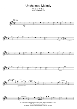 page one of Unchained Melody (Violin Solo)