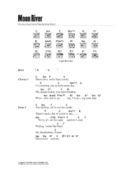 page one of Moon River (Guitar Chords/Lyrics)