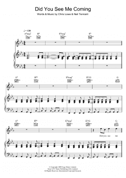 page one of Did You See Me Coming (Piano, Vocal & Guitar Chords)